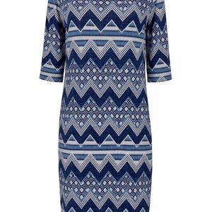 Avenue Blue Zigzag Midi Dress